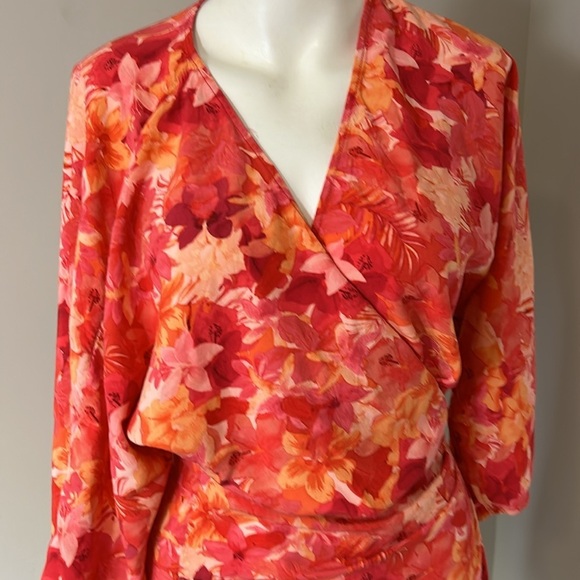 LSPACE Pfeiffer Dress in Into The Tropics Cover Up Wrap Dress Hawaiian Sz XS - Picture 4 of 9